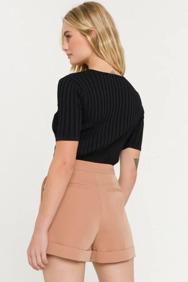 ENDLESS ROSE Sweaters & Knits | Tops*- Ribbed Short Sleeve Knit Top