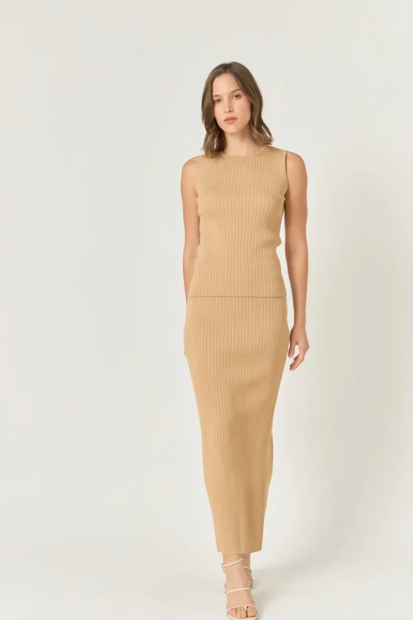 ENDLESS ROSE Tops*- Ribbed Sleeveless Top