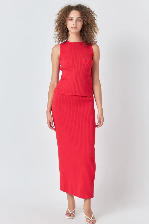 ENDLESS ROSE Tops*- Ribbed Sleeveless Top