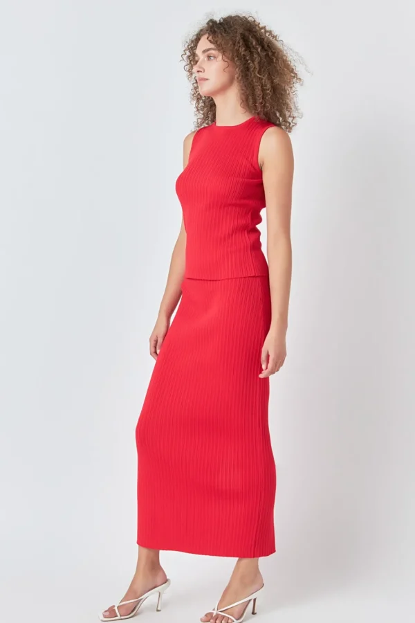 ENDLESS ROSE Tops*- Ribbed Sleeveless Top