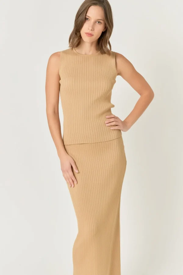 ENDLESS ROSE Sweaters & Knits | Skirts*- Ribbed Slit Maxi Skirt