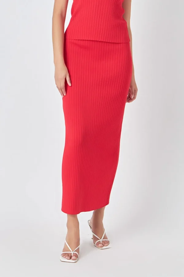 ENDLESS ROSE Sweaters & Knits | Skirts*- Ribbed Slit Maxi Skirt
