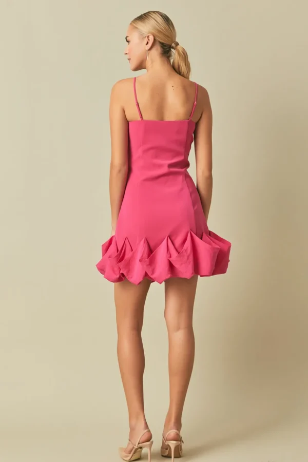 ENDLESS ROSE Tops*- Rose Bubble Mini Dress FUCHSIA