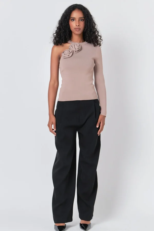 ENDLESS ROSE Tops*- Rose Knit Top