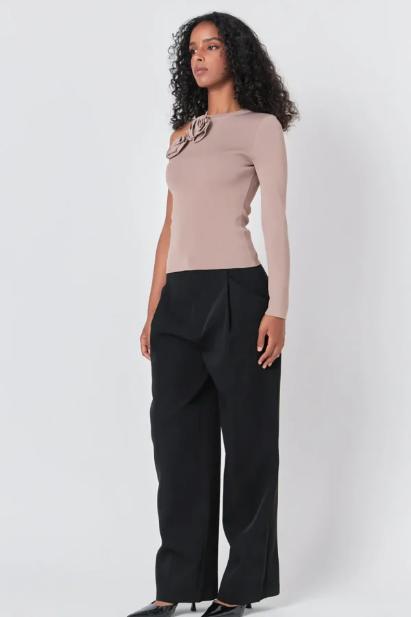 ENDLESS ROSE Tops*- Rose Knit Top