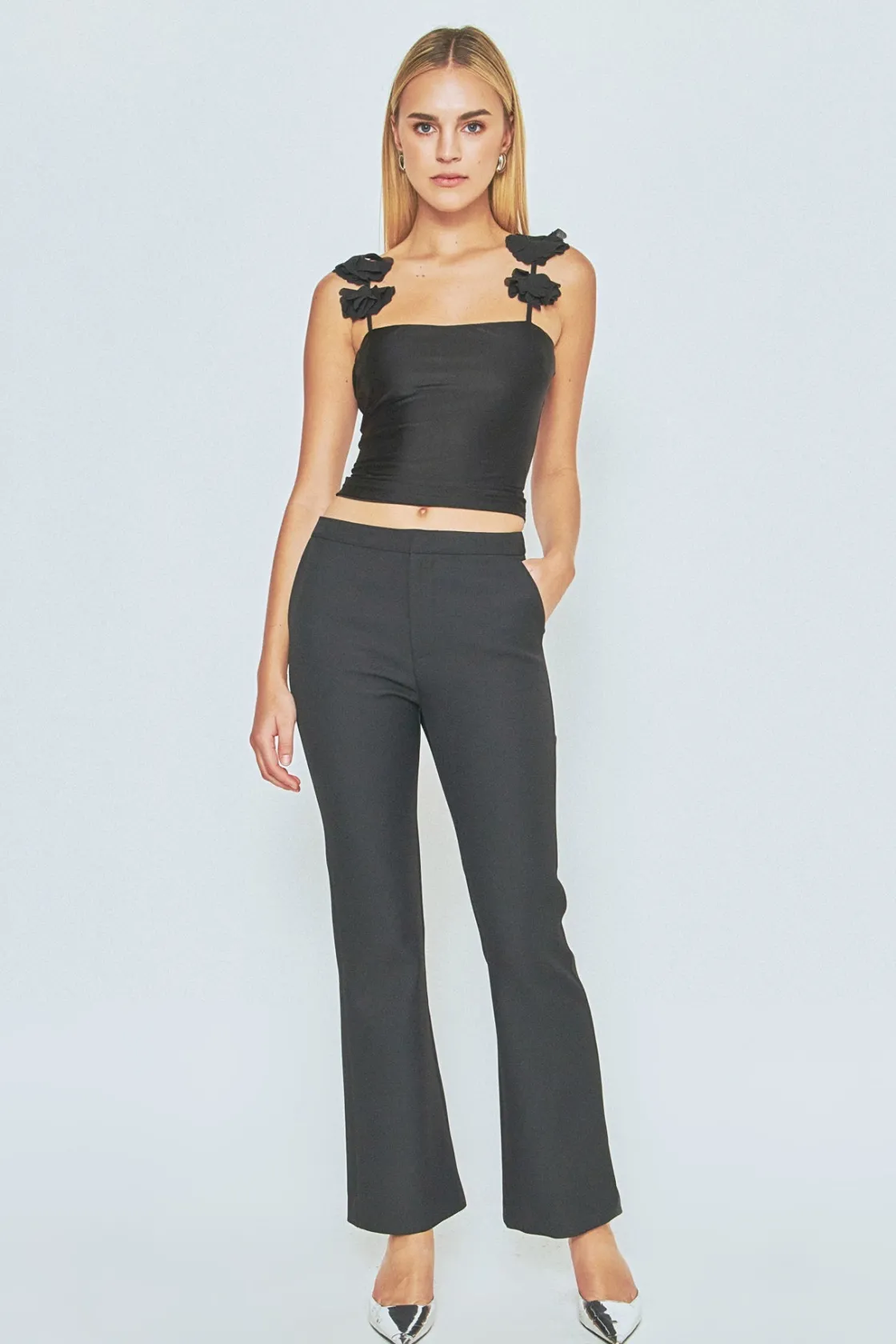 endless_rose__rosette_sho_1.webp ENDLESS ROSE Tops*- Rosette Shoulder Fitted Top