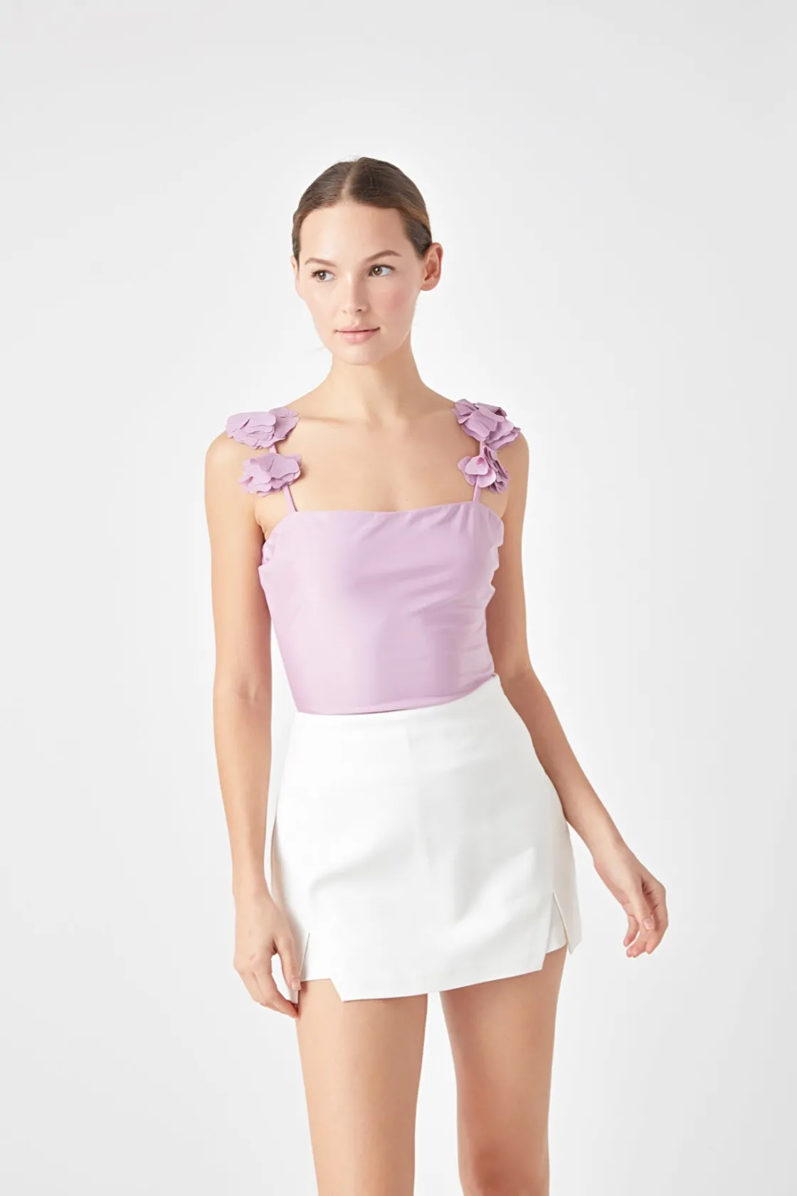 endless_rose__rosette_sho_13.webp ENDLESS ROSE Tops*- Rosette Shoulder Fitted Top