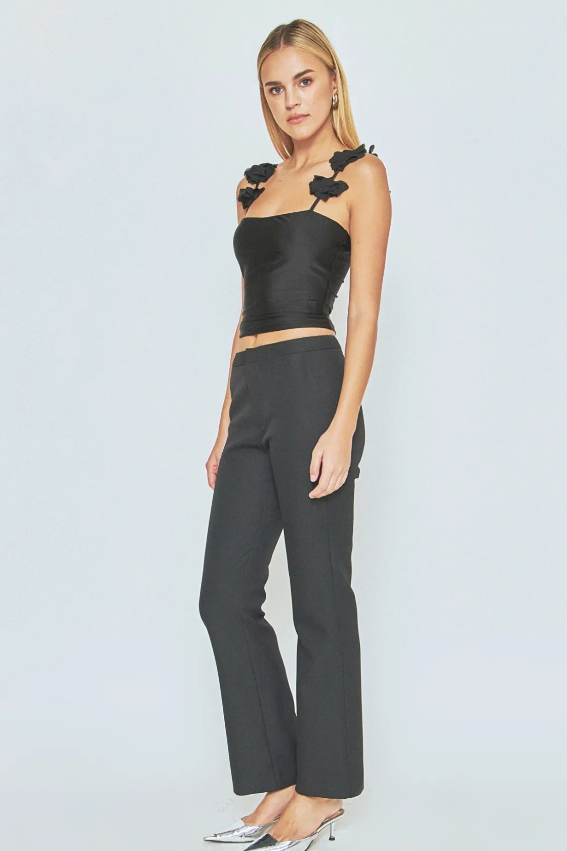 endless_rose__rosette_sho_2.webp ENDLESS ROSE Tops*- Rosette Shoulder Fitted Top