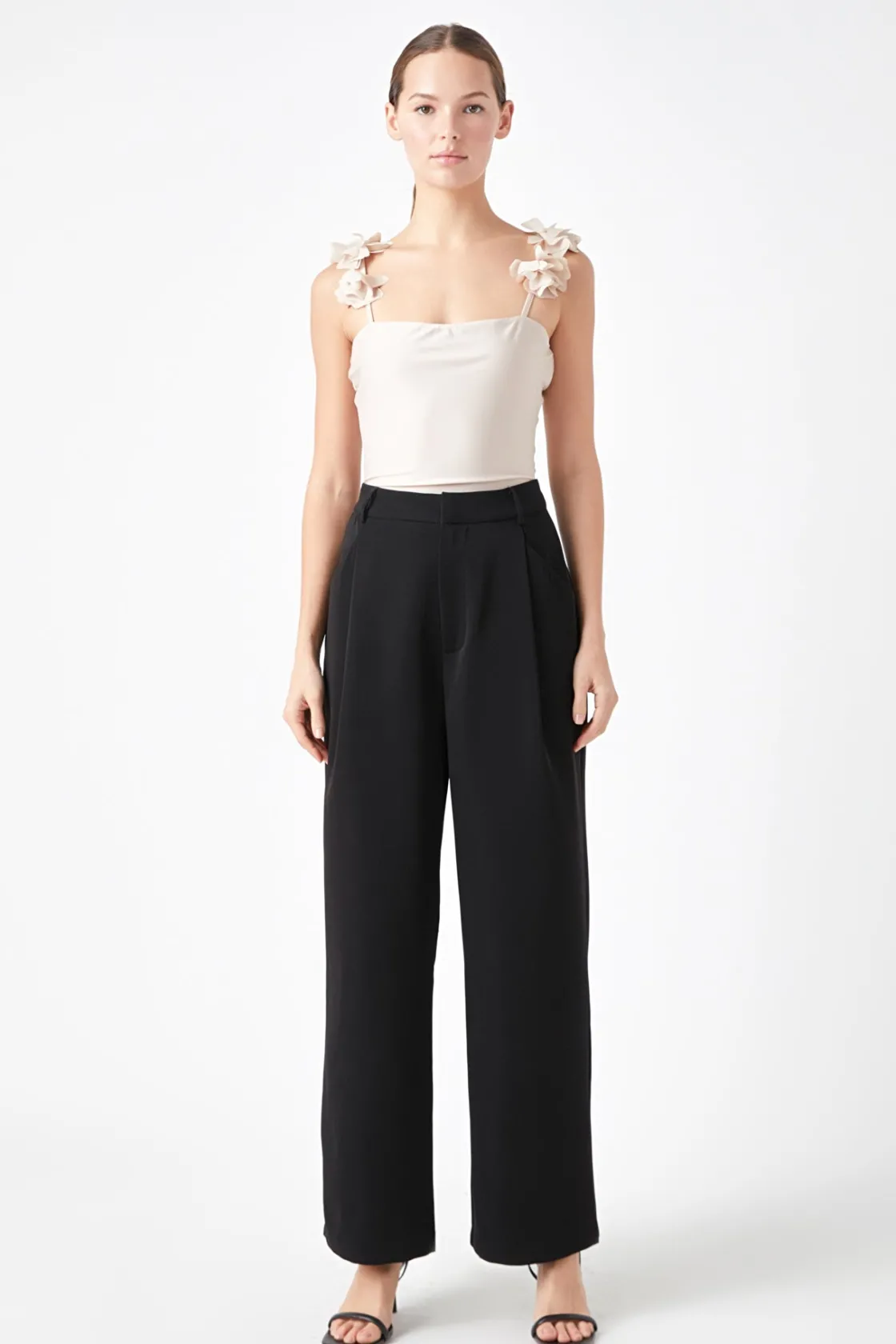 endless_rose__rosette_sho_4.webp ENDLESS ROSE Tops*- Rosette Shoulder Fitted Top
