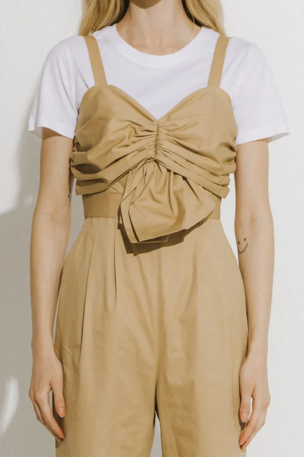 ENDLESS ROSE Tops | One Pieces*- Ruched Detail Jumpsuit BEIGE
