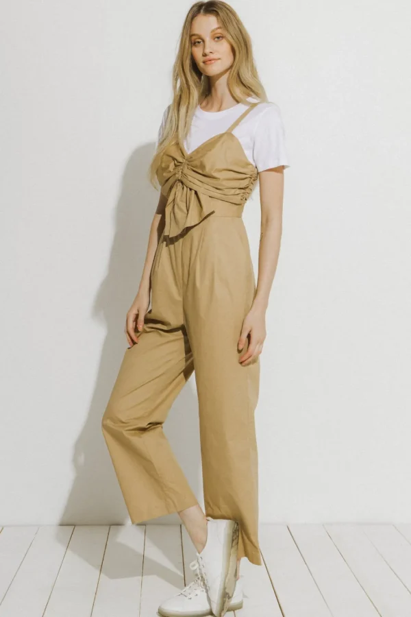 ENDLESS ROSE Tops | One Pieces*- Ruched Detail Jumpsuit BEIGE