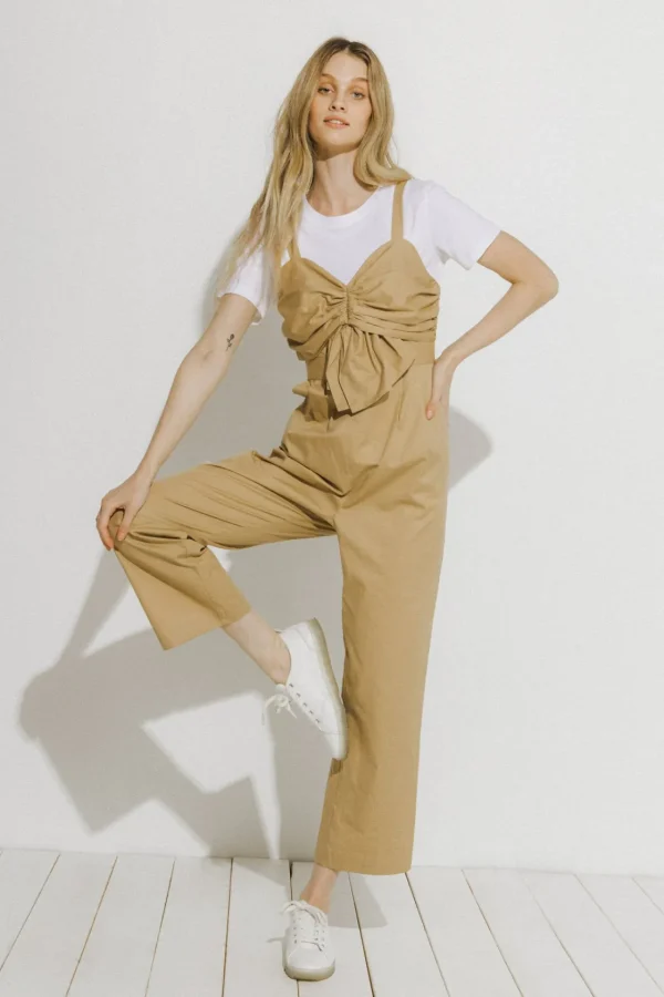 ENDLESS ROSE Tops | One Pieces*- Ruched Detail Jumpsuit BEIGE