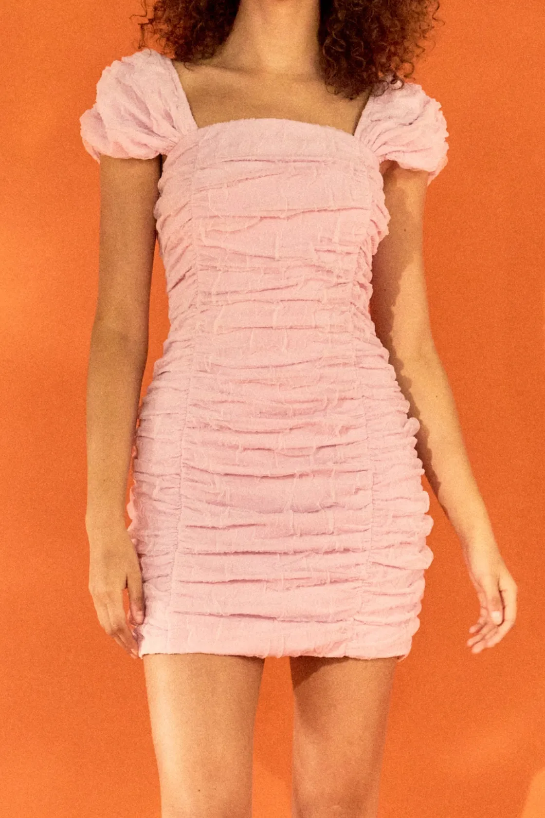 endless_rose__ruched_mini_0-1.webp ENDLESS ROSE Bodycon Dresses | Tops*- Ruched Mini Dress with Cap Sleeves LILAC
