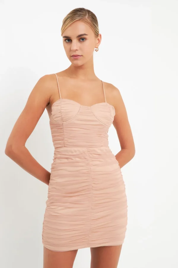 ENDLESS ROSE Bodycon Dresses | Tops*- Ruched Tulle Mini Dress