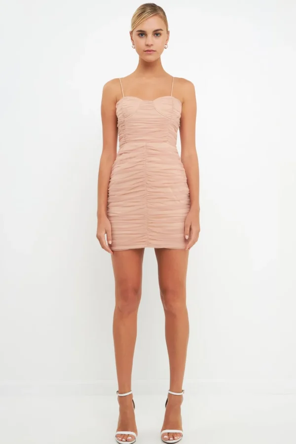 ENDLESS ROSE Bodycon Dresses | Tops*- Ruched Tulle Mini Dress