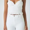 ENDLESS ROSE Tops*- Ruffle Detail Bustier Top WHITE