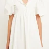 ENDLESS ROSE White Dresses | Tops*- Ruffle Detail Puff Sleeve Mini Dress