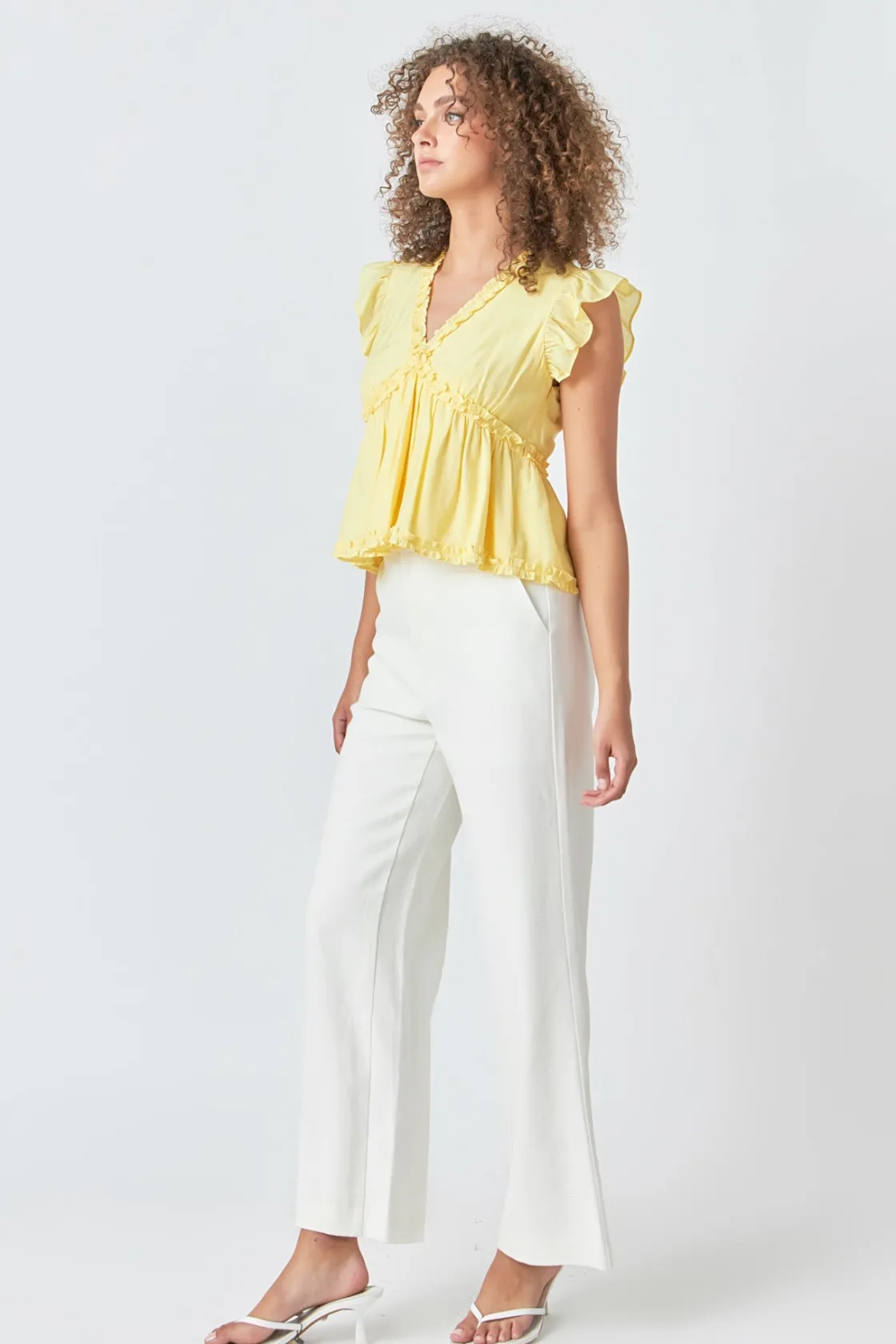 endless_rose__ruffle_deta_1-1.webp ENDLESS ROSE Tops*- Ruffle Detail Top YELLOW