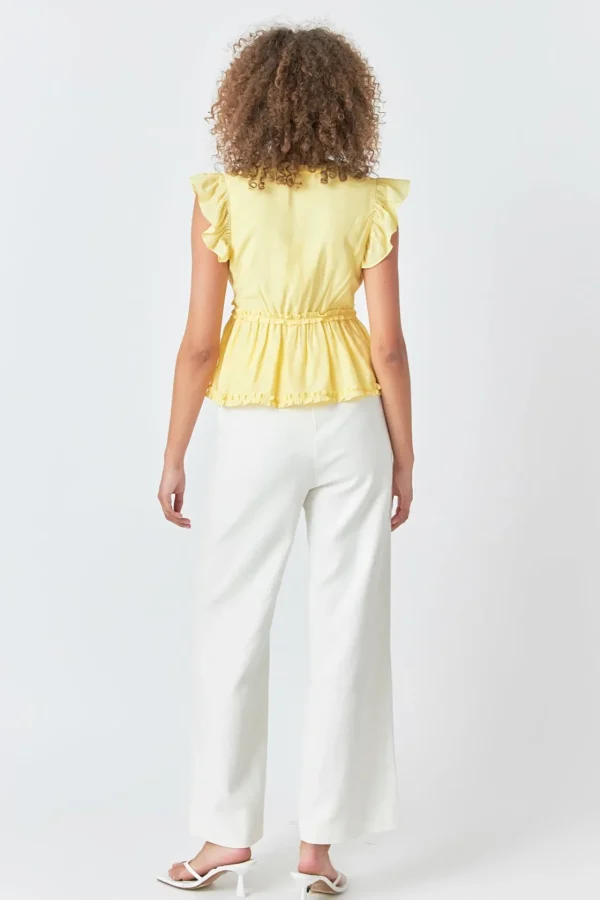 ENDLESS ROSE Tops*- Ruffle Detail Top YELLOW