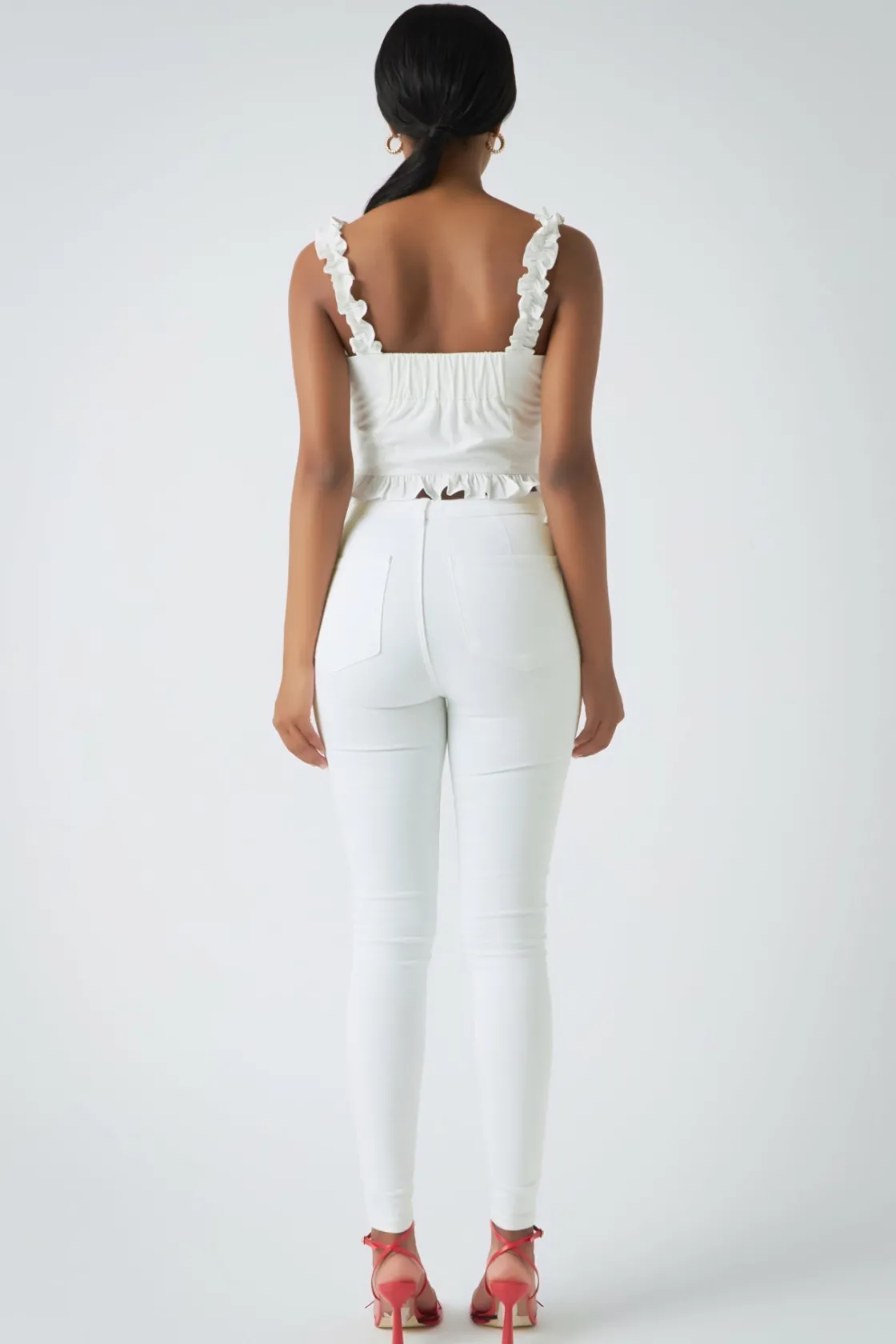 endless_rose__ruffle_deta_2-2.webp ENDLESS ROSE Tops*- Ruffle Detail Bustier Top WHITE