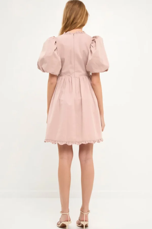 ENDLESS ROSE White Dresses | Tops*- Ruffle Detail Puff Sleeve Mini Dress