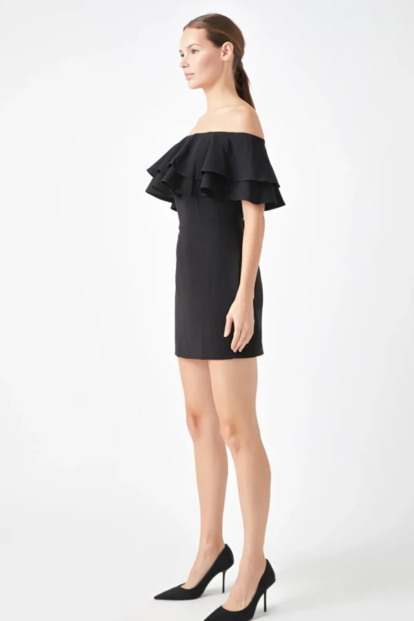 ENDLESS ROSE Sweaters & Knits | Tops*- Ruffled Off Shoulder Mini Dress