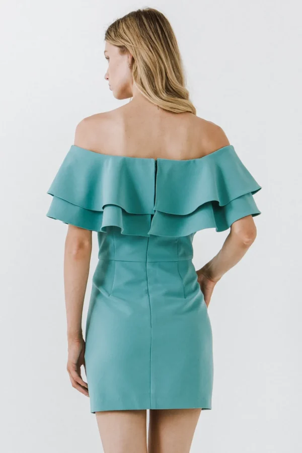 ENDLESS ROSE Sweaters & Knits | Tops*- Ruffled Off Shoulder Mini Dress