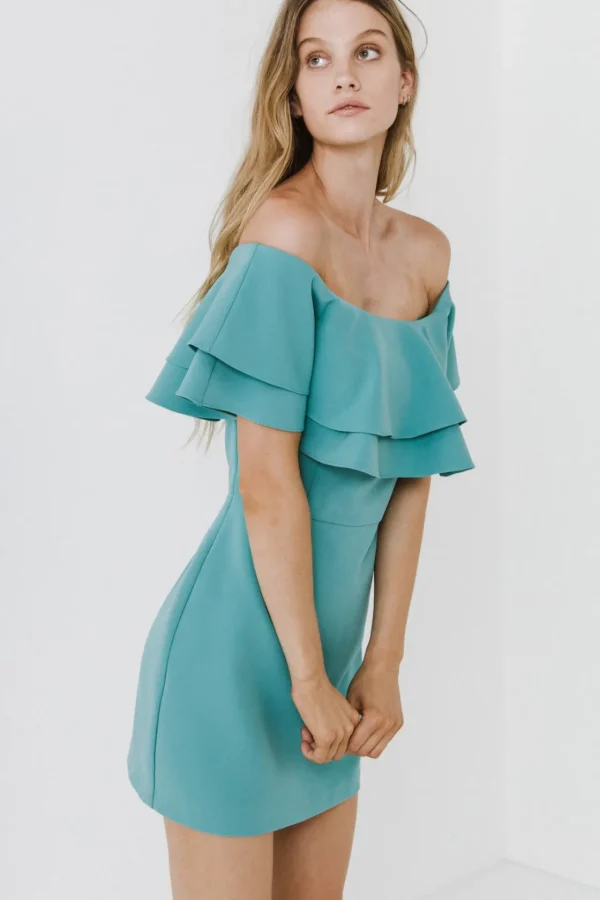 ENDLESS ROSE Sweaters & Knits | Tops*- Ruffled Off Shoulder Mini Dress