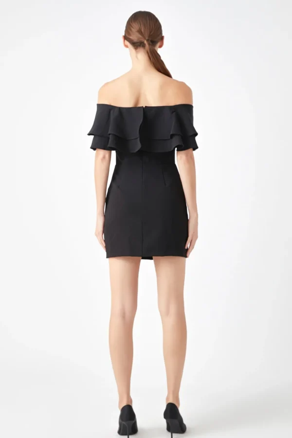 ENDLESS ROSE Sweaters & Knits | Tops*- Ruffled Off Shoulder Mini Dress