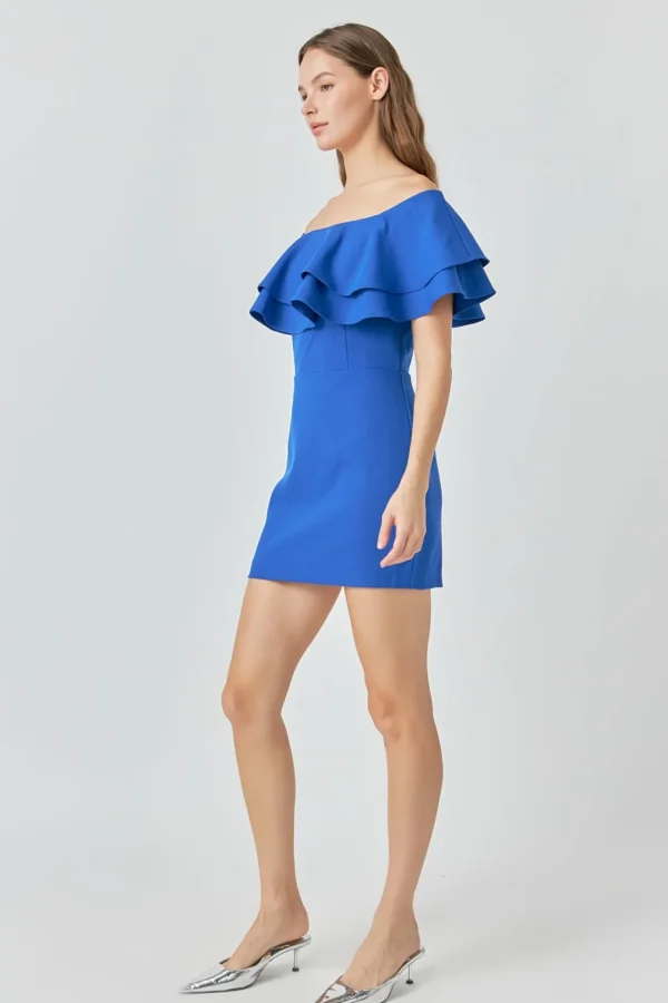 ENDLESS ROSE Sweaters & Knits | Tops*- Ruffled Off Shoulder Mini Dress
