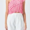 ENDLESS ROSE Tops*- Ruffled One-shoulder Top PINK