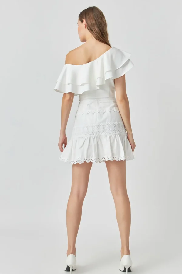 ENDLESS ROSE Tops*- Ruffled One Shoulder Top
