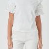 ENDLESS ROSE Tops*- Ruffled Sleeve T-Shirt WHITE