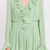 ENDLESS ROSE Tops*- Ruffled V-neck Romper GREEN