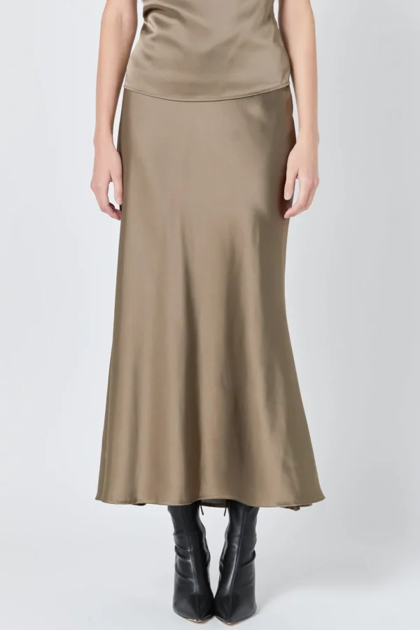 ENDLESS ROSE Skirts | Tops*- Satin Bias Maxi Skirt ESPRESSO