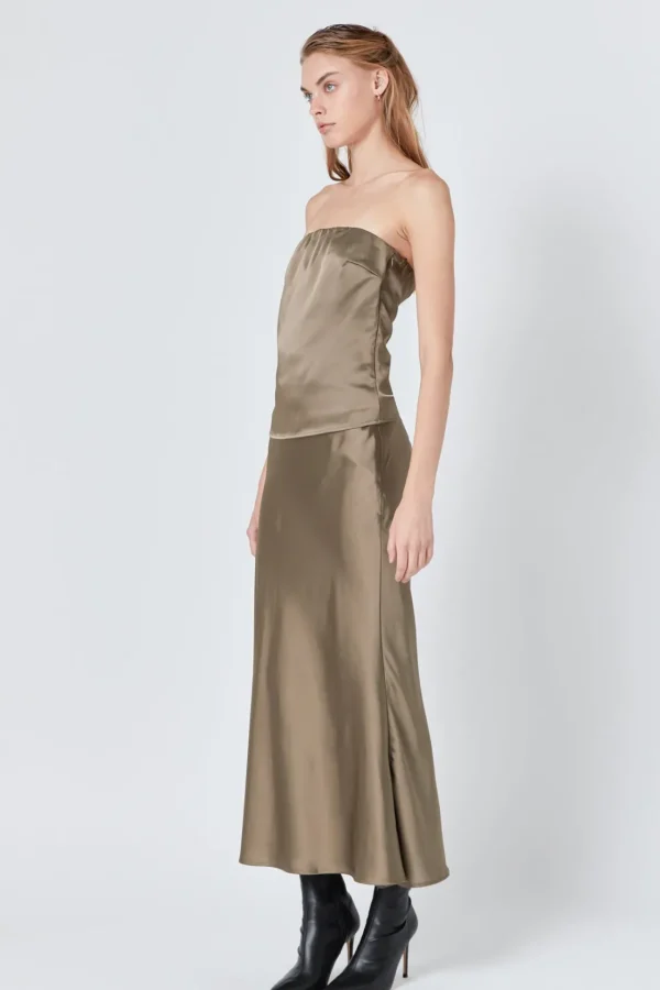 ENDLESS ROSE Skirts | Tops*- Satin Bias Maxi Skirt ESPRESSO