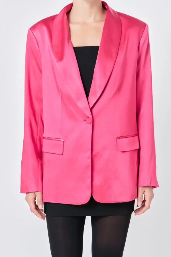 ENDLESS ROSE Blazers | Tops*- Satin Blazer