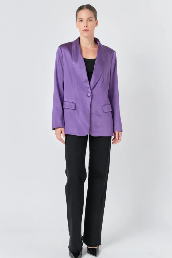 ENDLESS ROSE Blazers | Tops*- Satin Blazer