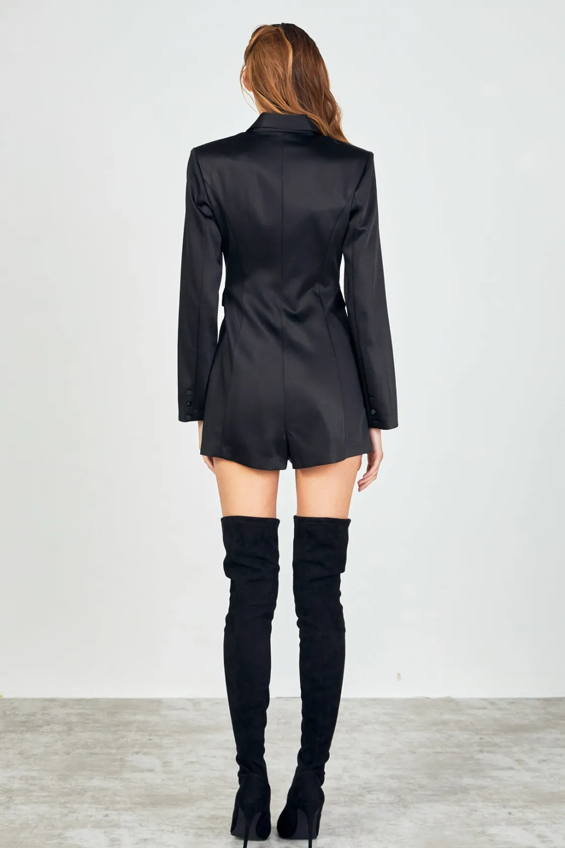 endless_rose__satin_blaze_2-1.webp ENDLESS ROSE Little Black Dress | Blazers*- Satin Blazer Romper