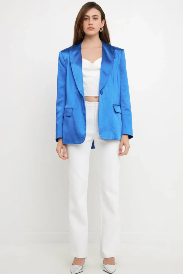 ENDLESS ROSE Blazers | Tops*- Satin Blazer
