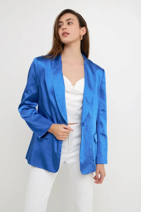 ENDLESS ROSE Blazers | Tops*- Satin Blazer