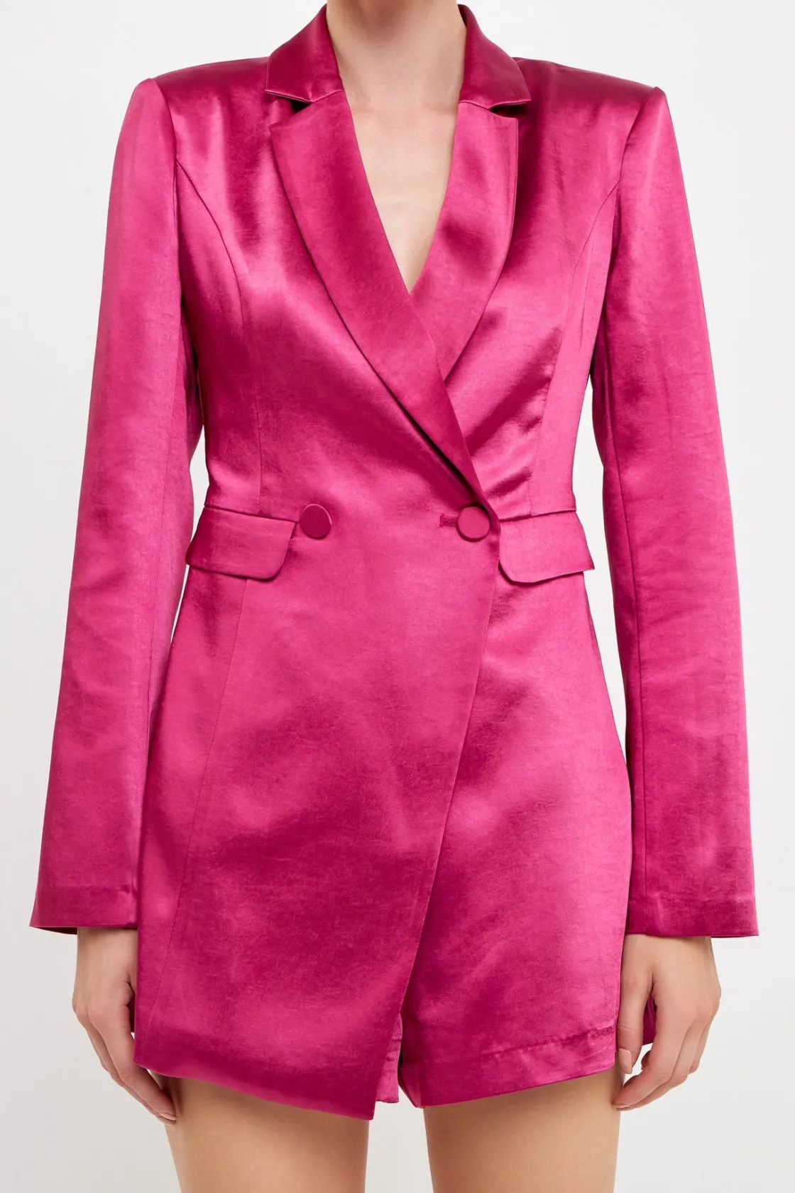 endless_rose__satin_blaze_5-1.webp ENDLESS ROSE Little Black Dress | Blazers*- Satin Blazer Romper