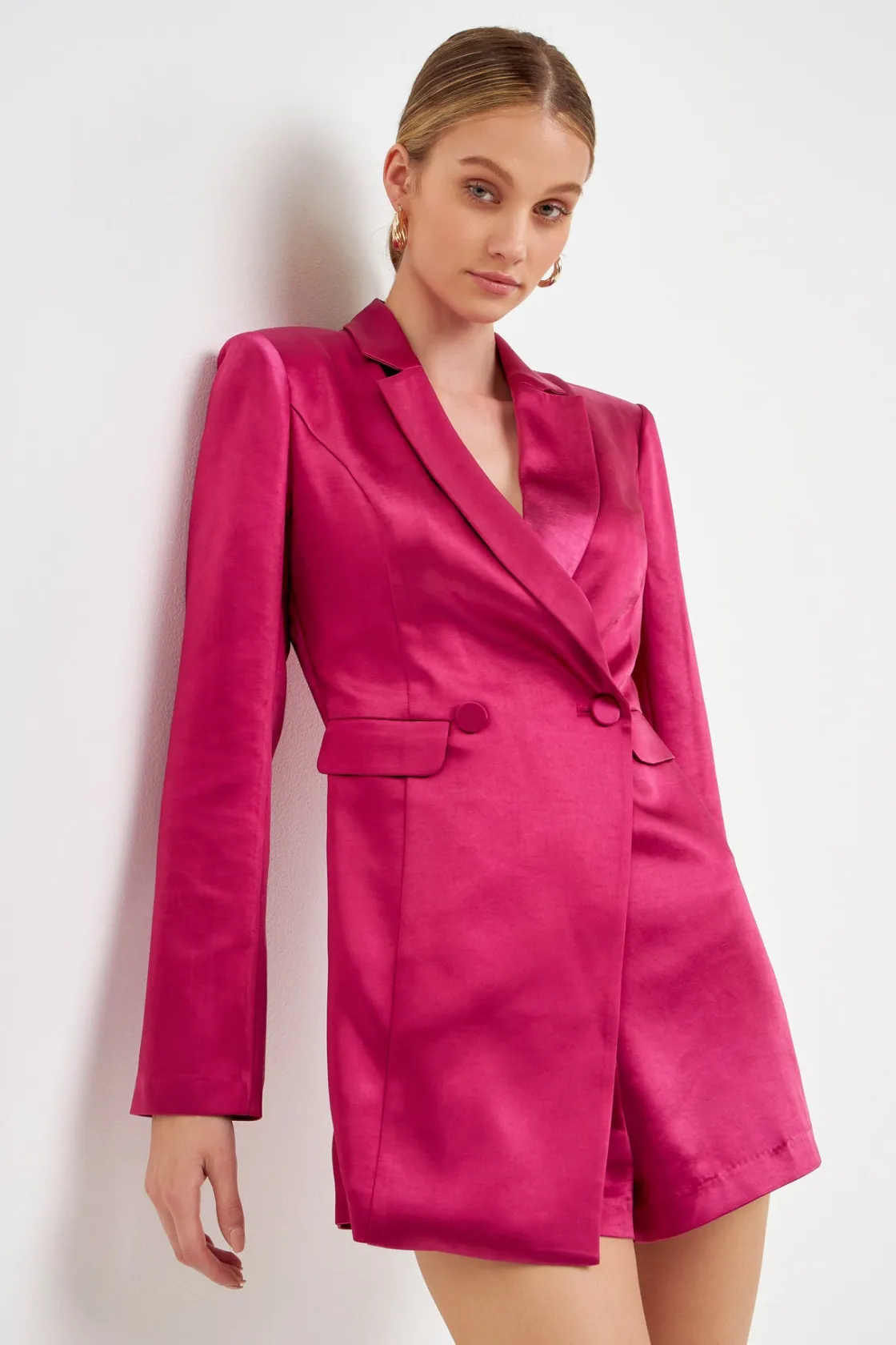 endless_rose__satin_blaze_8-1.webp ENDLESS ROSE Little Black Dress | Blazers*- Satin Blazer Romper