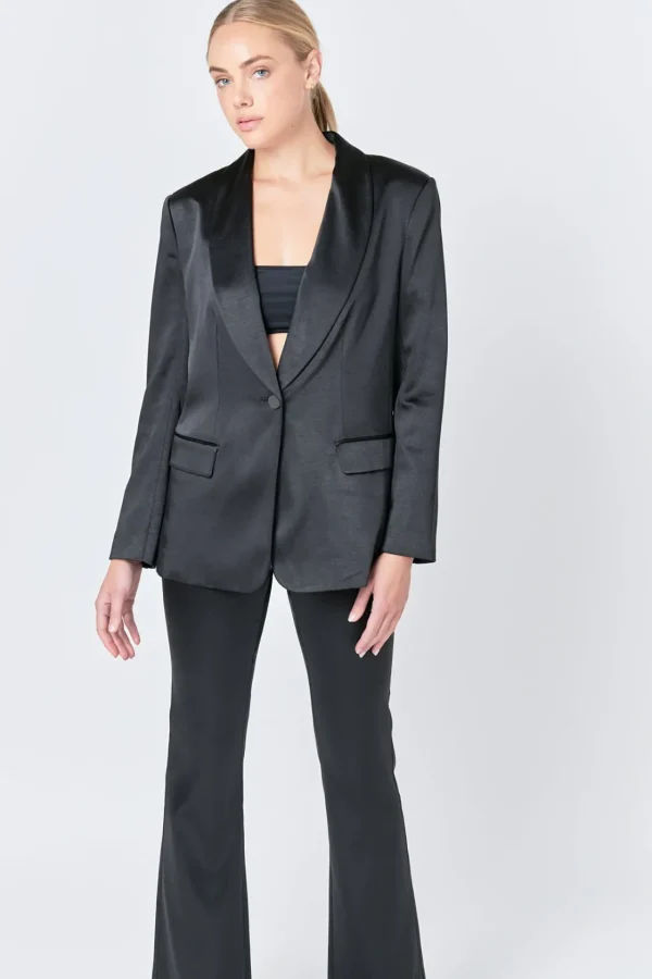 ENDLESS ROSE Blazers | Tops*- Satin Blazer