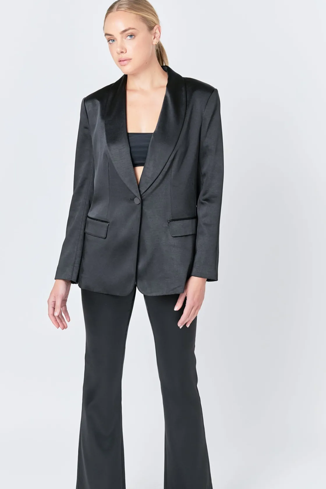 endless_rose__satin_blaze_8.webp ENDLESS ROSE Blazers | Tops*- Satin Blazer