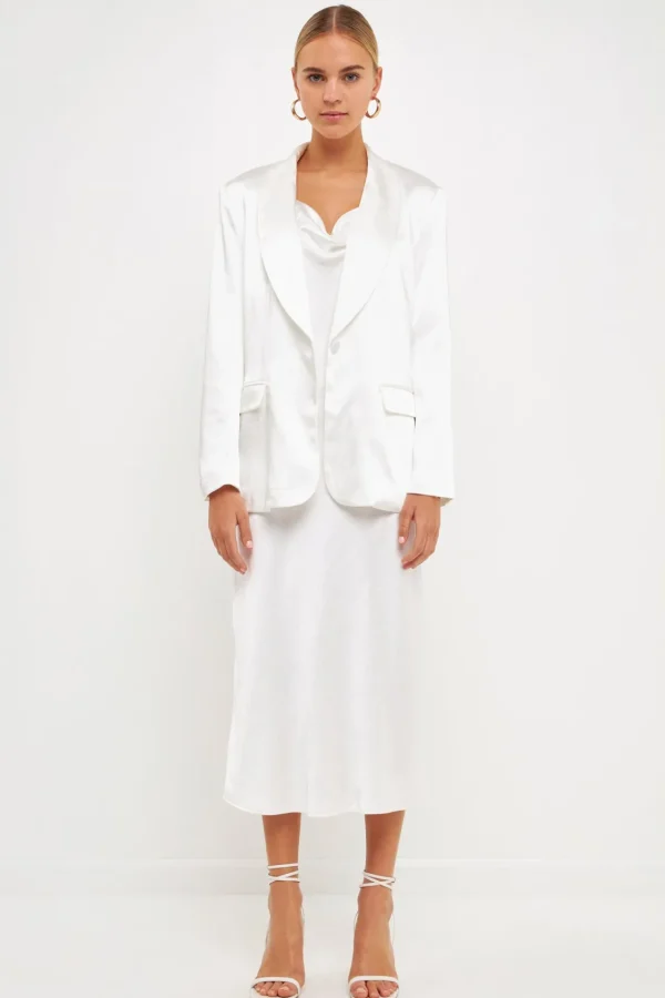 ENDLESS ROSE Blazers | Tops*- Satin Blazer