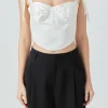 ENDLESS ROSE Tops*- Satin Bustier Top CREAM