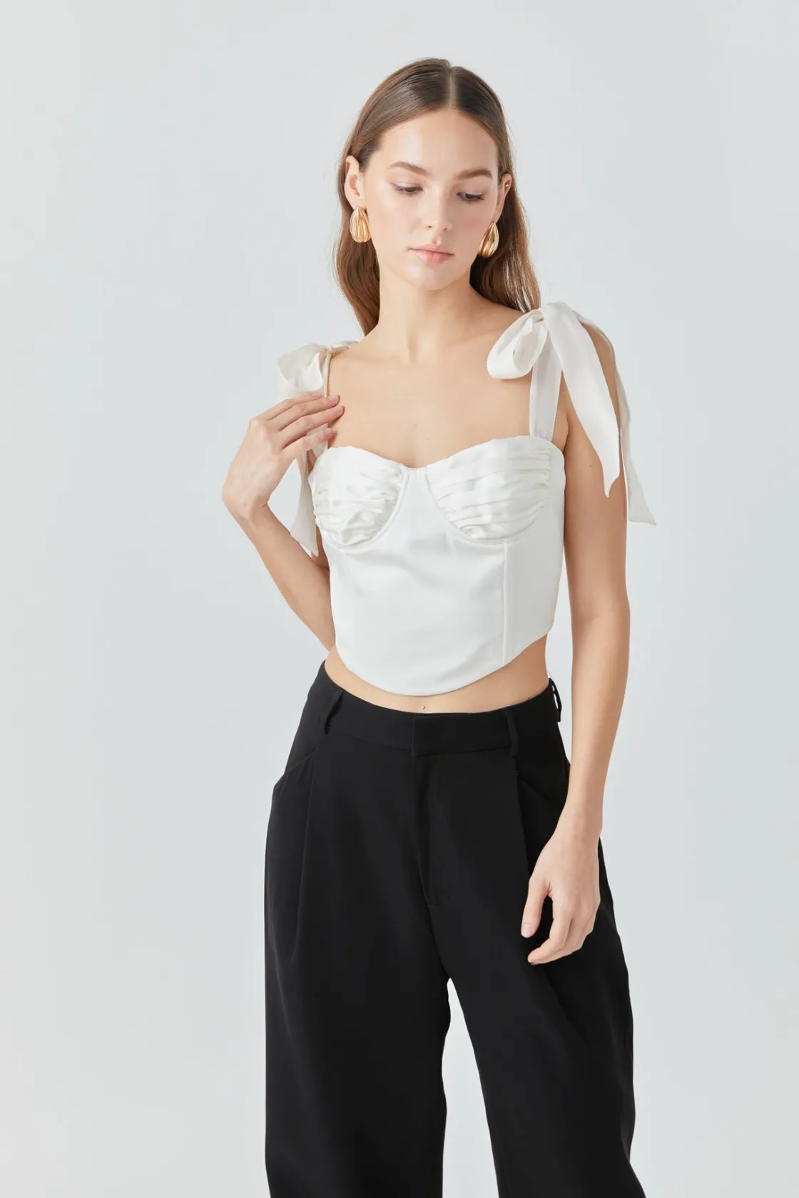 endless_rose__satin_busti_3.webp ENDLESS ROSE Tops*- Satin Bustier Top CREAM