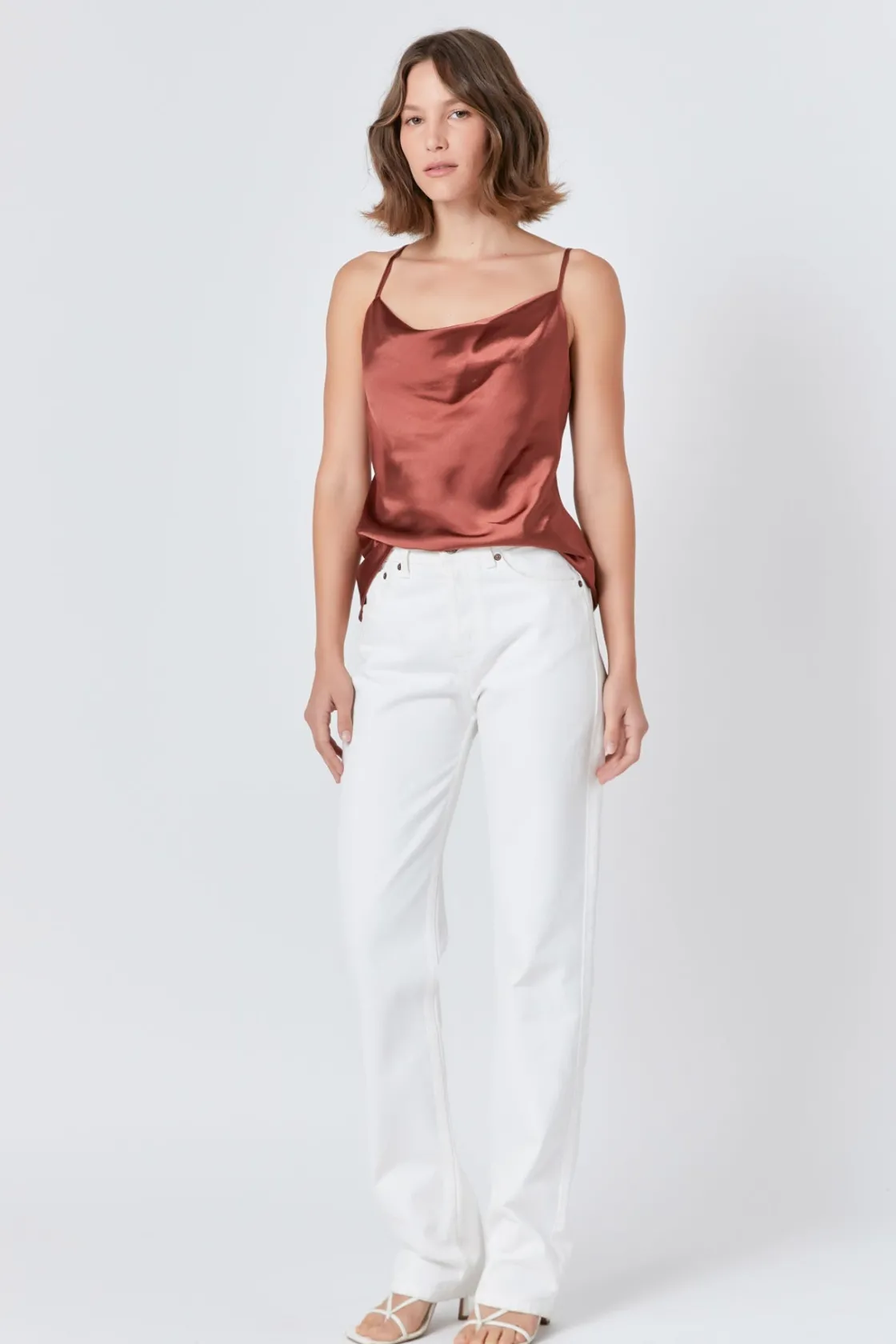 endless_rose__satin_cowl__1.webp ENDLESS ROSE Tops*- Satin Cowl Neck Top