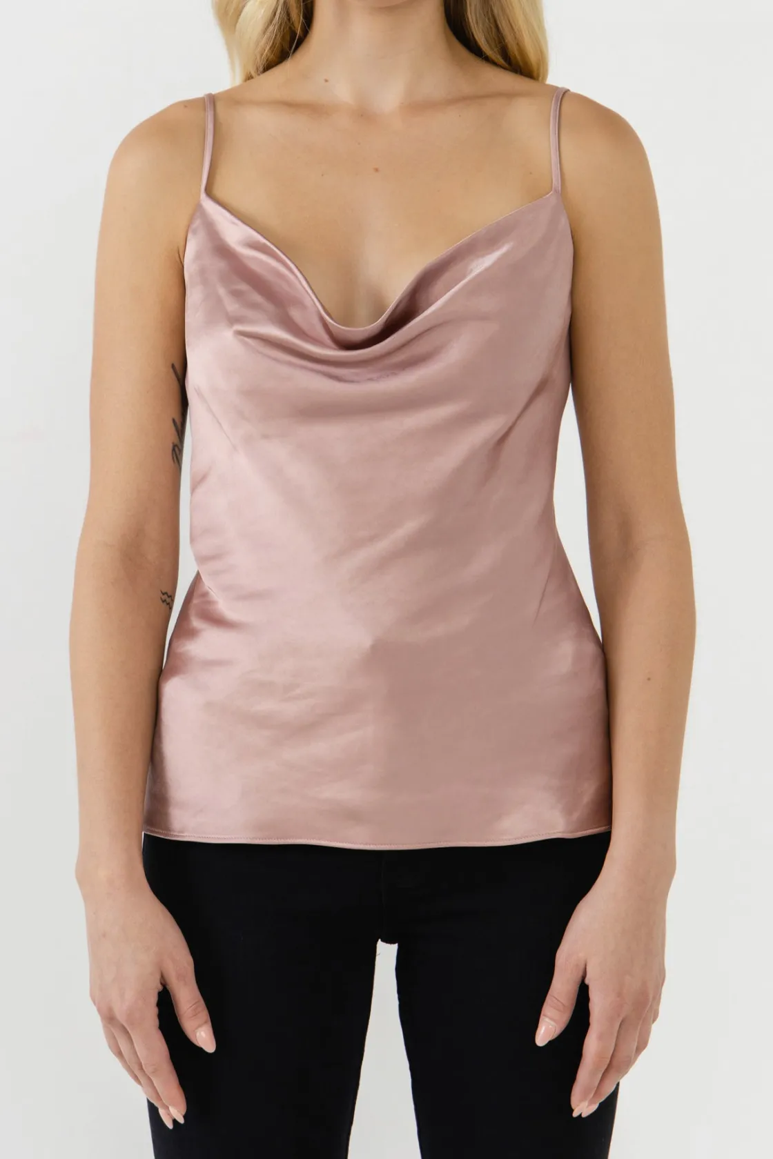 endless_rose__satin_cowl__15.webp ENDLESS ROSE Tops*- Satin Cowl Neck Top